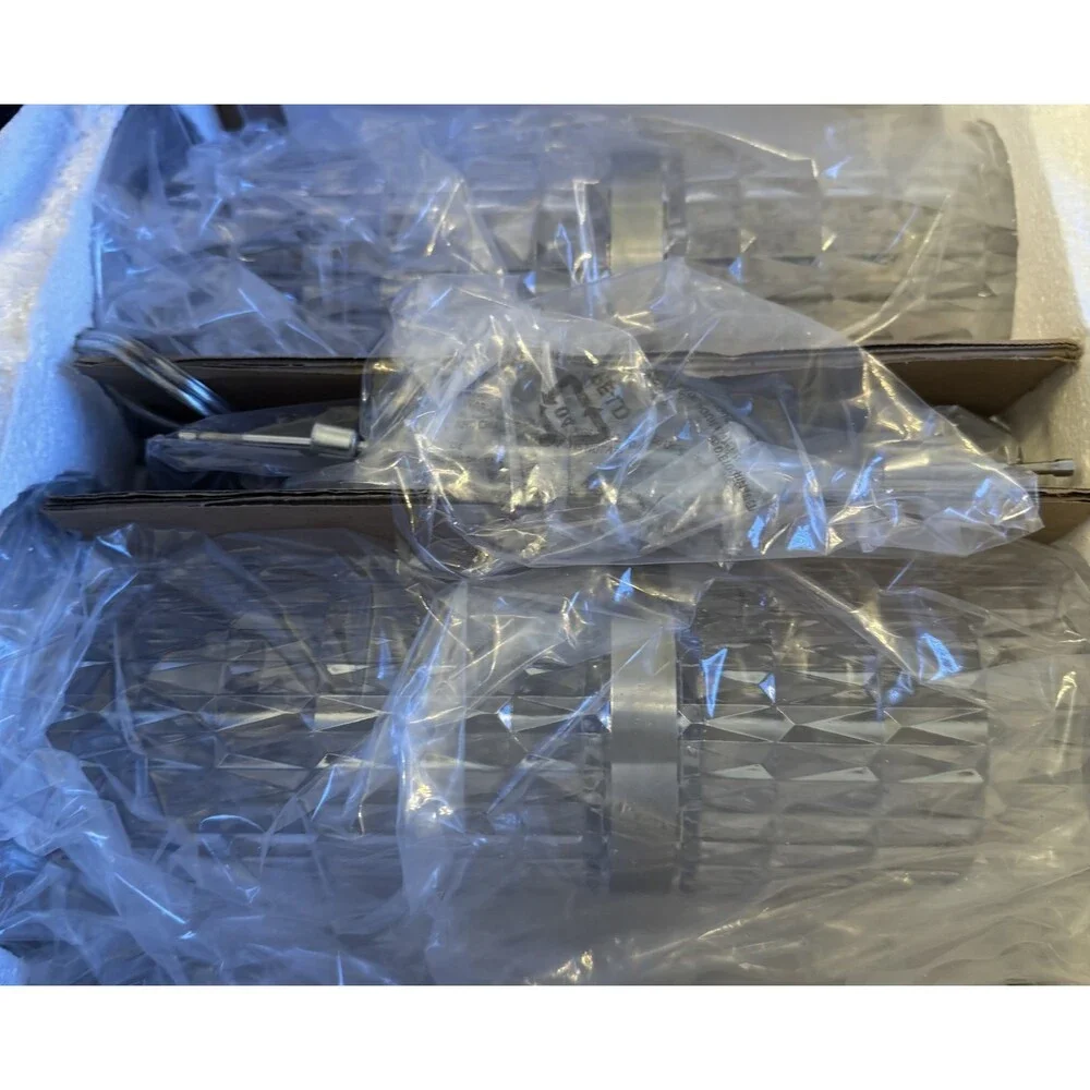 New Set (2 ) Crystal Corded Table Lamps & White Shades